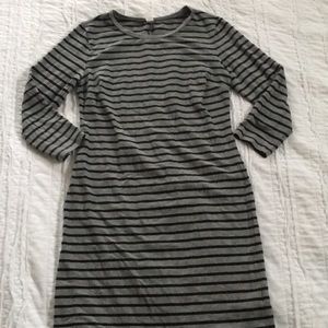 3/4 sleeve tee dress with stripes